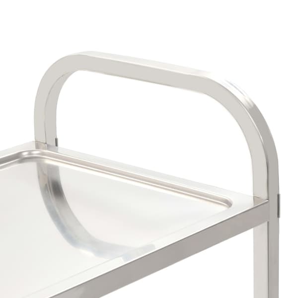 vidaXL serveringsvogn med 2 niveauer 96,5 x 55 x 90 cm rustfrit stål