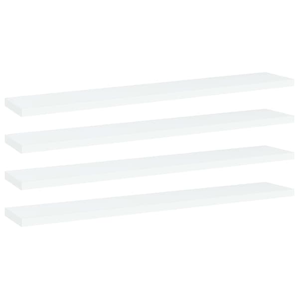 vidaXL bogreoler, 4 stk., hvide, 60x10x1,5 cm, spånplade