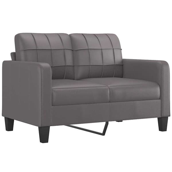 vidaXL 2-sitssoffa, grå, 120 cm, konstläder