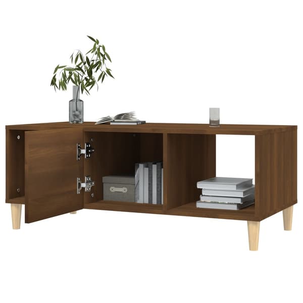 vidaXL sofabord brunt egetræ 102x50x40 cm