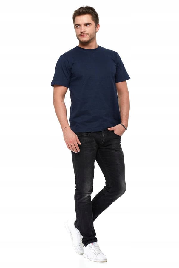 T-shirt herr bomull kortärmad 4XL marinblå