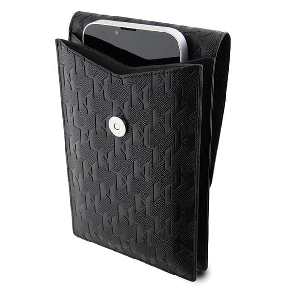 Karl Lagerfeld Saffiano Monogram Ikonik håndtaske sort