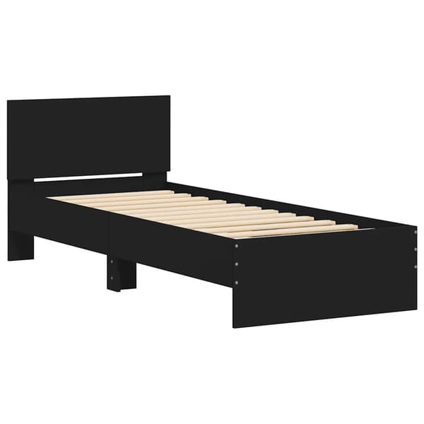 vidaXL sengestel med hovedgærde sort 75x190 cm