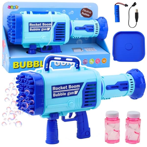 Stor elektrisk bubbelpistol blå