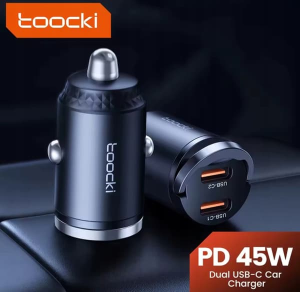 TOOCKI Biloplader USB Type C x 2, 2 x 45W Pd PPS