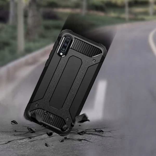 ETUI til Samsung Galaxy A70 sort Pansret ARMOR ETUI + GLAS