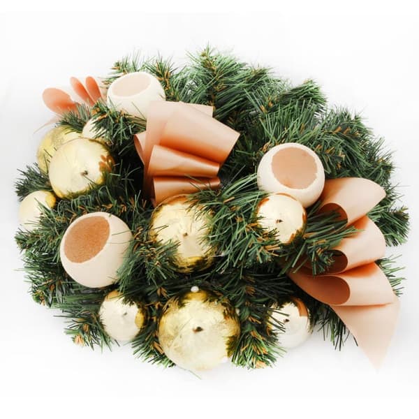 DEKORATIV JULEKRANS GYLDEN 40CM