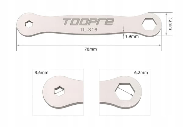 Torx cykelpedalstift til afmontering/udskiftning