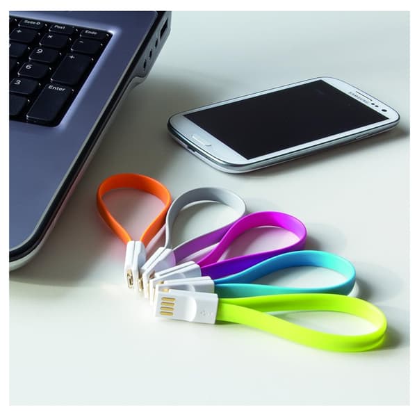 LogiLink Magnetic USB 2.0 Micro USB -kaapeli, litteä, pinkki, lataus