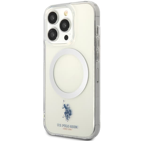 US Polo MagSafe Collection -kotelo iPhone 15 Pro Maxille, läpinäkyvä