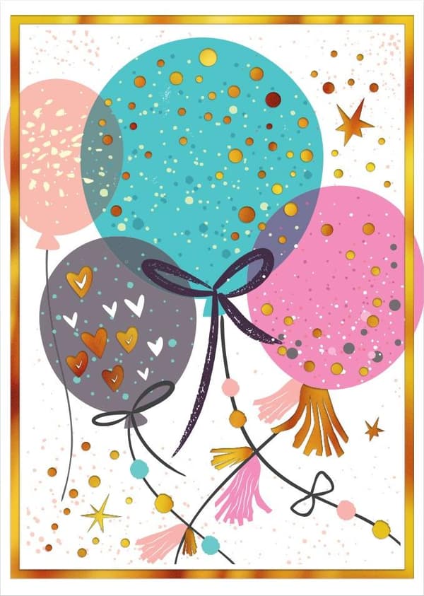 Kort B8 mini glitterballoner