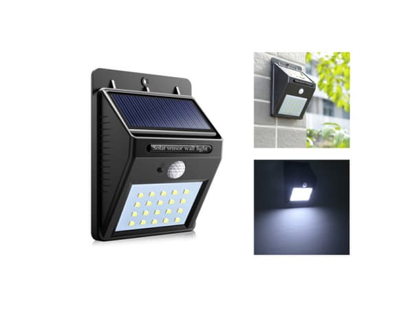 WW40 HALOGEN SOLKOLAMPA 20 LED-LAMPOR MED RÖRELSESENSOR