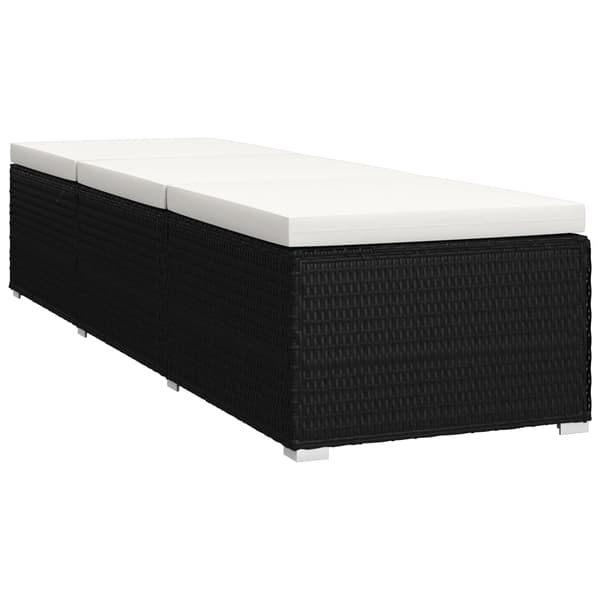 vidaXL liggestol med hynde og bord, polyrattan, cremefarvet