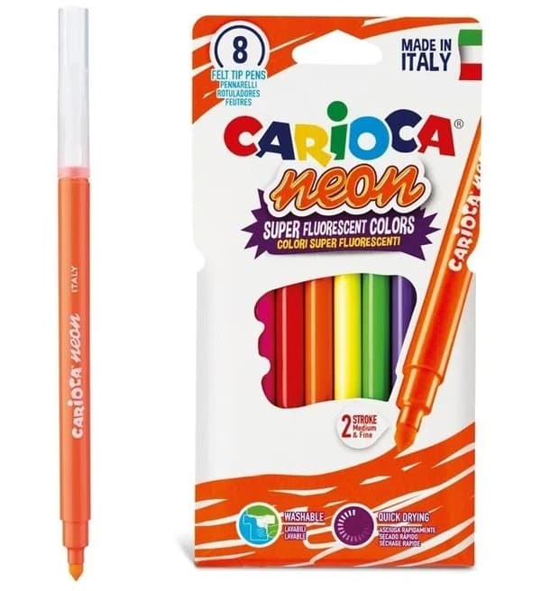 Neonmarkører 8 farver CARIOCA