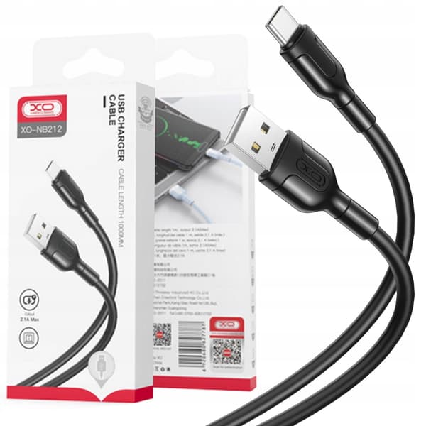 XO KABEL NB212 USB - USB-C 1,0 m 2,1A sort