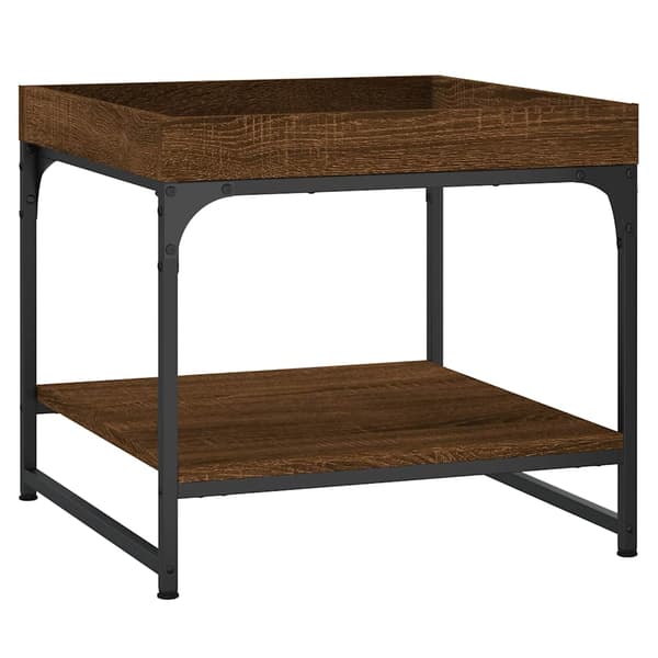 vidaXL sofabord brunt egetræ 49,5x49,5x45 cm