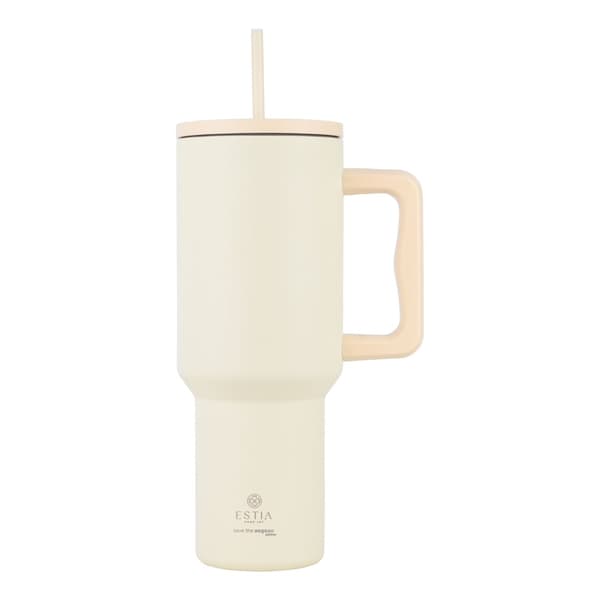 Lily White 1200 ml termosmugg med sugrör