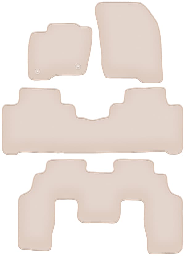 PREMIUM beige gulvmåtter til: Ford S-MAX MK2 7 sæder 2015-