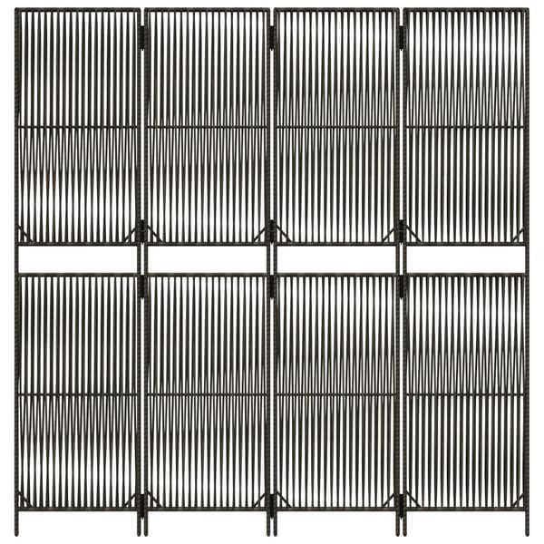 vidaXL 4-panelsskärm, grå, polyrotting