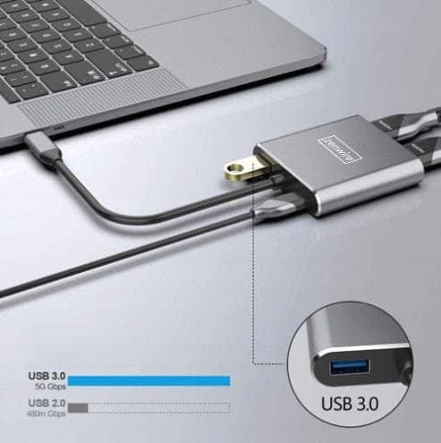 BYL-2309 USB-C adapter 4-i-1 med 2x HDMI