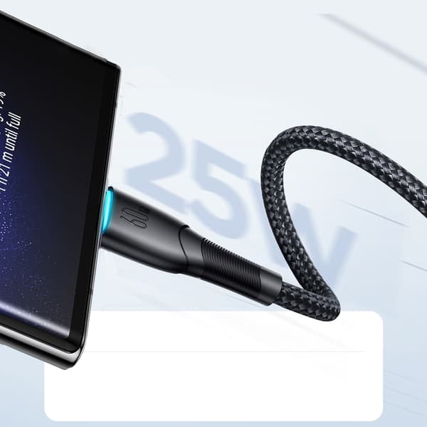 Starry-sarjan USB-C - USB-C 60W 1m musta kaapeli