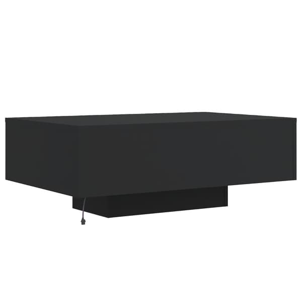 vidaXL sofabord med LED-belysning, sort, 85x55x31 cm