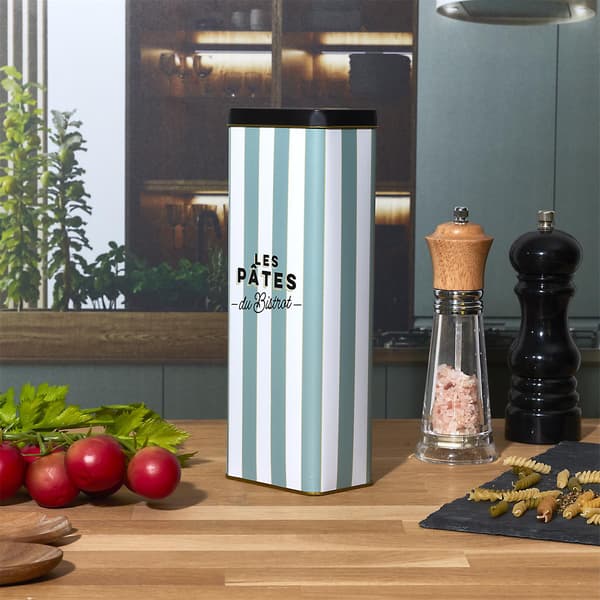 Bistrot pastadåse grønne striber