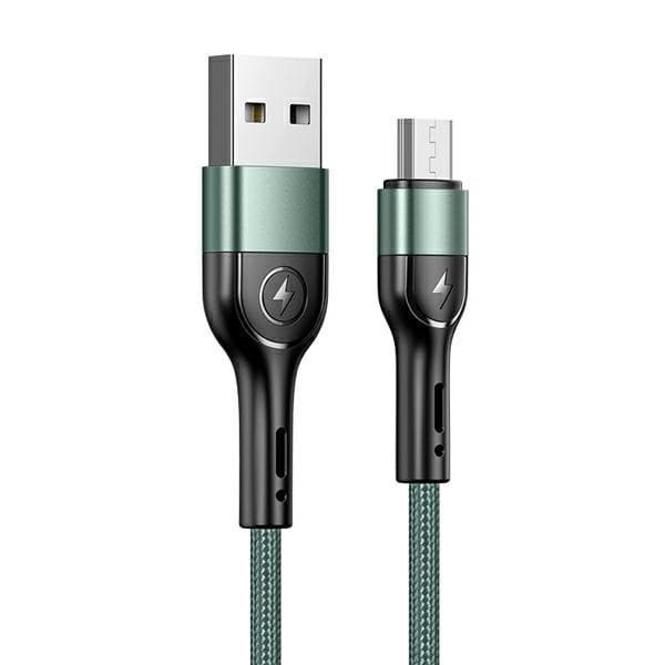 USAMS Flätad kabel U55 2A micro USB grön/grön 1m SJ450USB02 (US-SJ450)