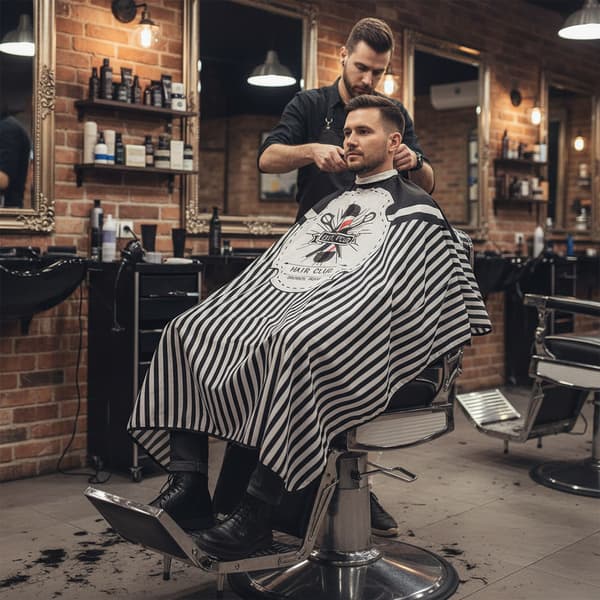 Barbermantel för en stor hårsalong