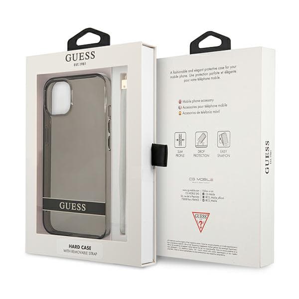 Guess Translucent Strap-skal till iPhone 13 mini, Svart