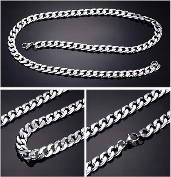 ELEGANT Herrkedja Silverkedja TITAN + GRATIS