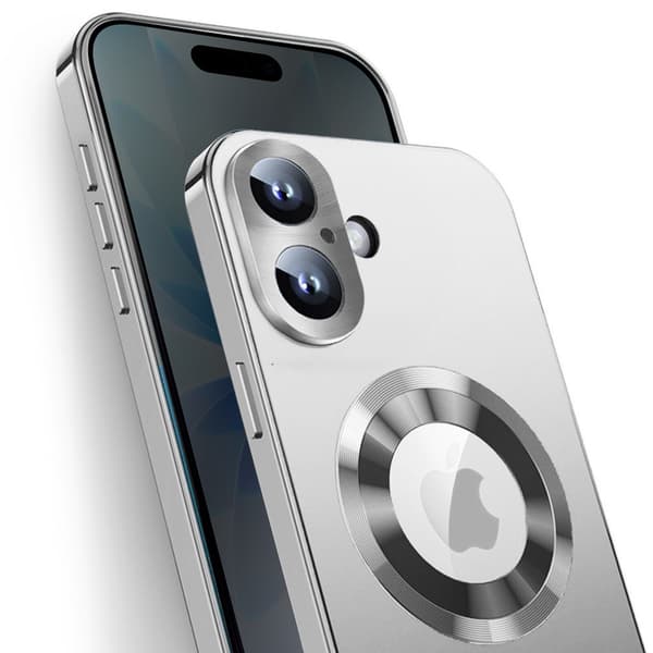 Etui til iPhone 17, med privacy glas, til MagSafe - sølv