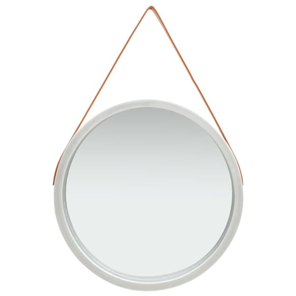 vidaXL Väggspegel med rem, 60 cm, Silver