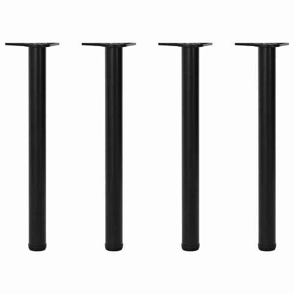 4 højdejusterbare bordben, sort, 710 mm