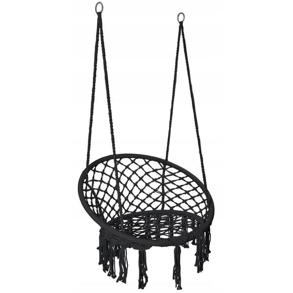 Stork's Nest gyngestol i haven, boho, 120 cm, sort