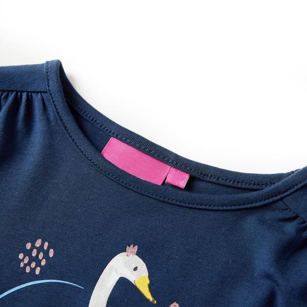Barn långärmad T-shirt, marinblå, 140