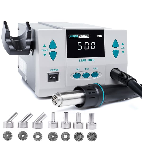 AIFEN 861DW 1000W varmluftslödstation + varmluftslödkolshållare