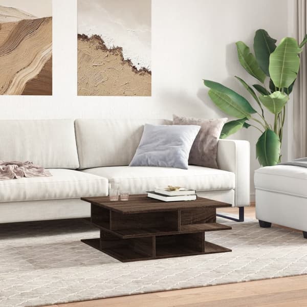 vidaXL sofabord brunt egetræ 70x70x29 cm