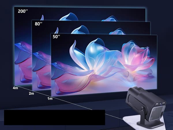 Mini bärbar projektor 1080P 4K WiFi 6 BT Android 11 för hemmabio