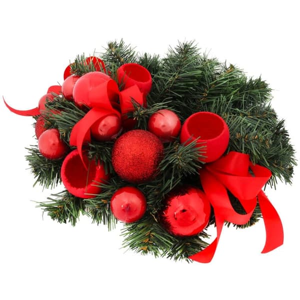 DEKORATIV JULKRANS RÖD 40CM