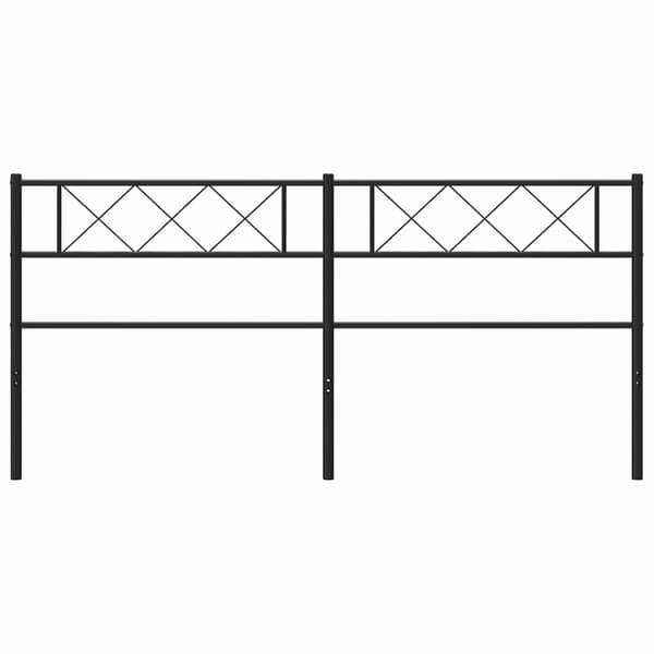 vidaXL metalsengegavl, sort, 193 cm