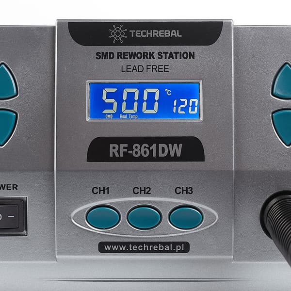TECHREBAL RF-861DW 1000W varmluftssvejser til plastik, grå, økonomisk sæt