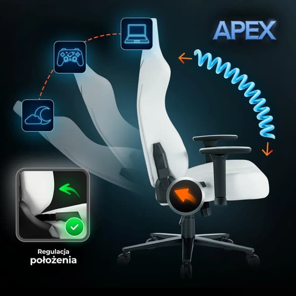 APEX Vit Modern Snurrstol Gaming