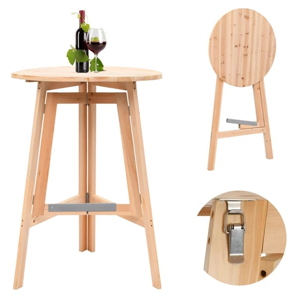 vidaXL Hopfällbart barbord 78 cm granträ