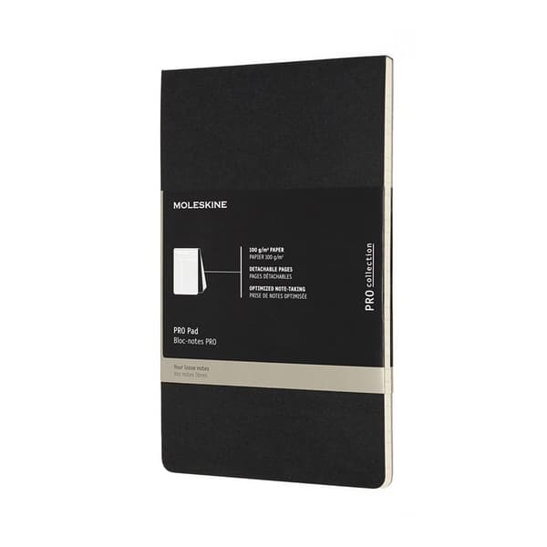 Noter rapport. L PRO PAD, sort MOLESKINE