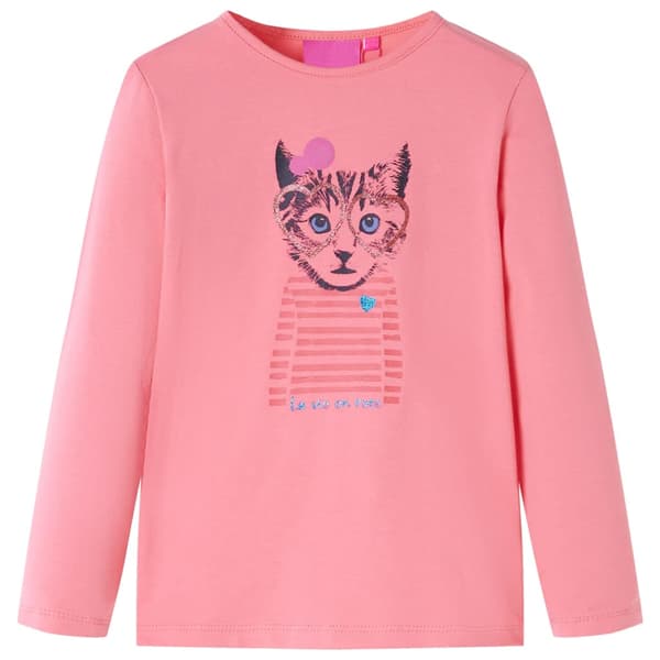 Børne langærmet T-shirt, pink, 128