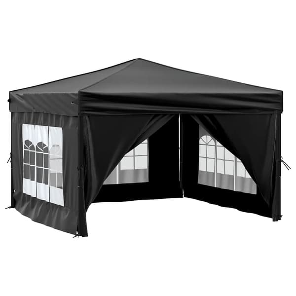 vidaXL foldbart festtelt med sider sort 3x3 m