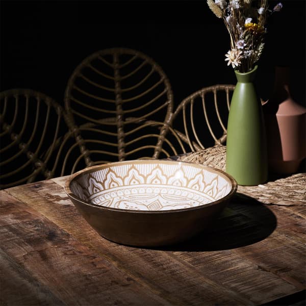 Marrakesh puinen kulho beige 28 cm