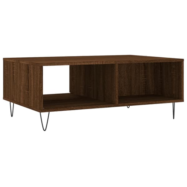 vidaXL sofabord, brunt egetræ, 90x60x35cm, træbaseret materiale