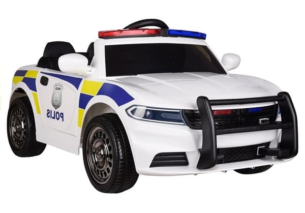 Batteridriven bil Polisbil Vit